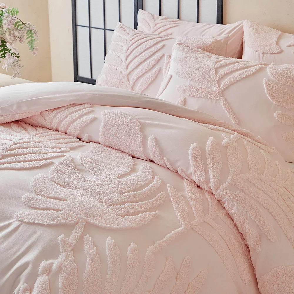 New Monstera Leaves Tufted Duvet Cover Set Single Double Bedding Set King Soft Comfortable Durable Quilt Cover and Pillowcases