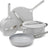 Nonstick Ceramic Cookware Set (12 Piece) Pots, Pans, 3 Lids and Kitchen Storage - Non Toxic - Oven Safe & Compatible Julia M LifeStyles