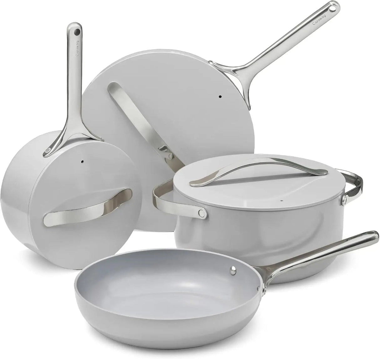 Nonstick Ceramic Cookware Set (12 Piece) Pots, Pans, 3 Lids and Kitchen Storage - Non Toxic - Oven Safe & Compatible Julia M LifeStyles
