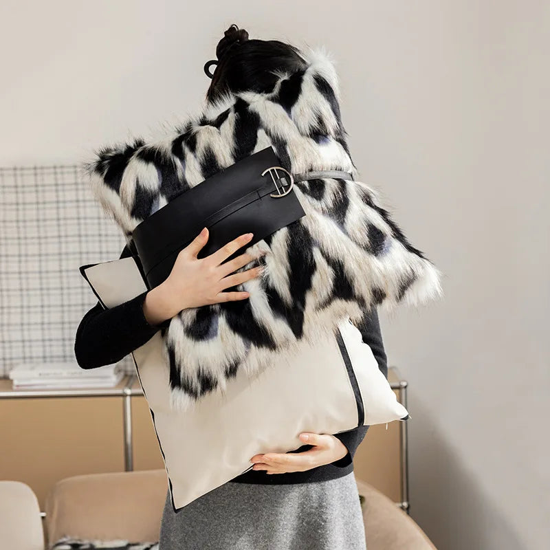 Elegant Plush Throw Pillow Cover for Cozy Living Spaces