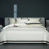 Premium 1400TC Egyptian Cotton Smooth Soft Bedding Set Chic White Grey Patchwork Duvet Cover Flat/Fitted Bed Sheet Pillowcases