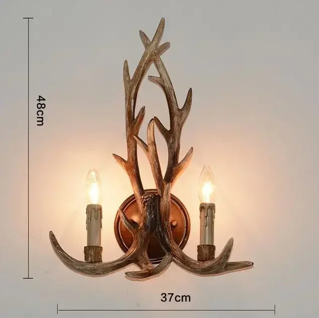 Rustic Alpine Hand-Crafted Deer Antler Pendant Chandelier