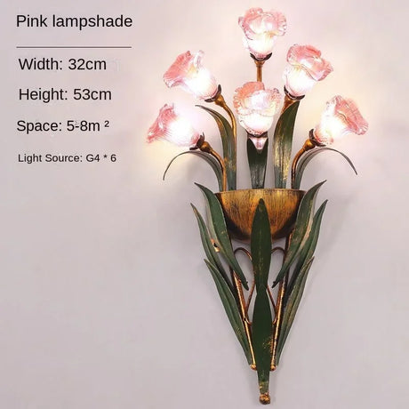 Vintage American Flower Wall Lamp - LED Ambient Light