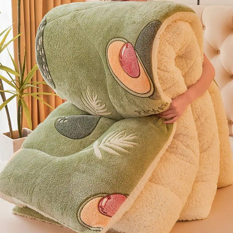 Sumptuous Lamb Wool Cotton Quilt Blanket for Year-Round Comfort Julia M LifeStyles