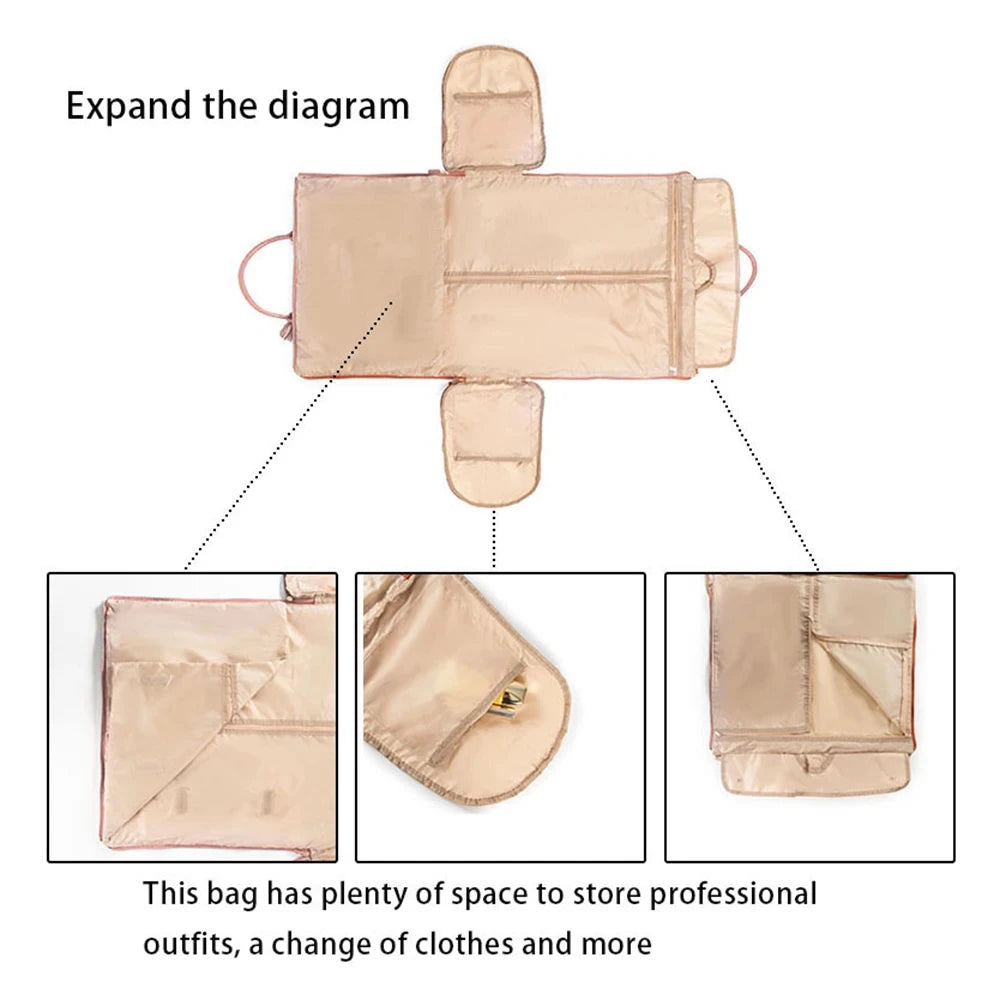2in1 Convertible Garment Bag Foldable Suit Storage Bag Large Capacity Travel Duffle Bag Waterproof Tote Fitness Gym Bag - Julia M LifeStyles