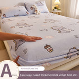 Elegant Winter Fleece-Lined Coral Milk Fiber Fitted Sheet Julia M Home & Kitchen