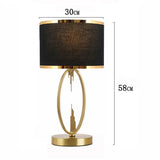 Post Modern Metal Table Lamp Creative European Hotel Living Room Study Bedroom Bedside Decorative Desk Lamp Cloth Large Size