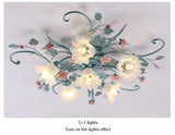 Romantic Rose Flower Ceiling Lamp - Pastoral Style Chandelier