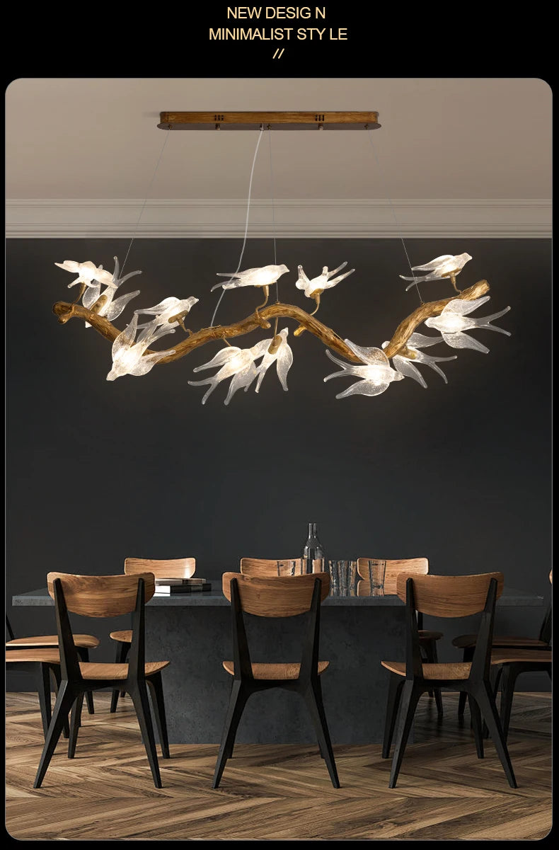 Artpad Designer Glass Bird Song Crystal Chandelier