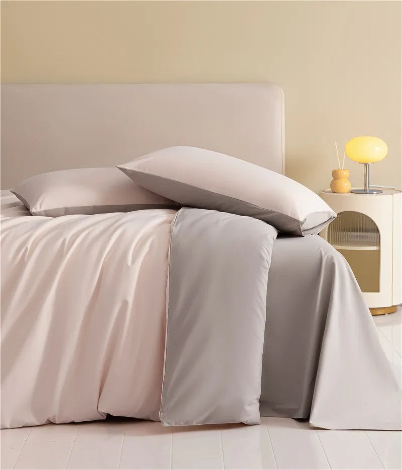 Reversible Brushed Cotton Duvet Cover Set with Pillowcases in Multiple Sizes