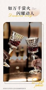 Glass Crystal Luxury Red Wine Glass Set Crystal Silk Iceberg Decanter Diamond Wine Glass Julia M Home & Kitchen