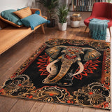 Retro Elephant Print Carpet
