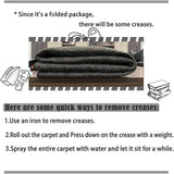 VIKAMA Black Large Living Room Carpet - Low Pile Waterproof Rug