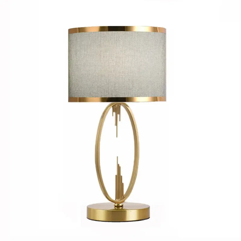 Post Modern Metal Table Lamp Creative European Hotel Living Room Study Bedroom Bedside Decorative Desk Lamp Cloth Large Size