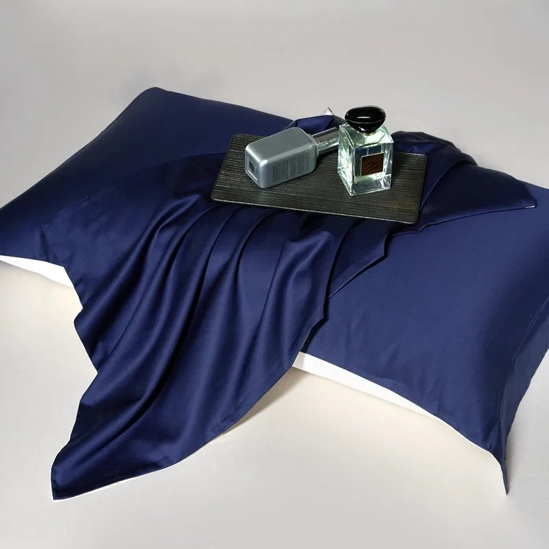 Luxury 100% Egyptian Cotton Reversible Duvet Cover Set in Silver & Purple - Julia M LifeStyles