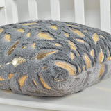 2pcs faux fur foil print feather decorative throw pillow cover,fluffy and soft plush cushion cover,for sofa bed, living room