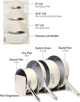 Nonstick Ceramic Cookware Set (12 Piece) Pots, Pans, 3 Lids and Kitchen Storage - Non Toxic - Oven Safe & Compatible Julia M LifeStyles