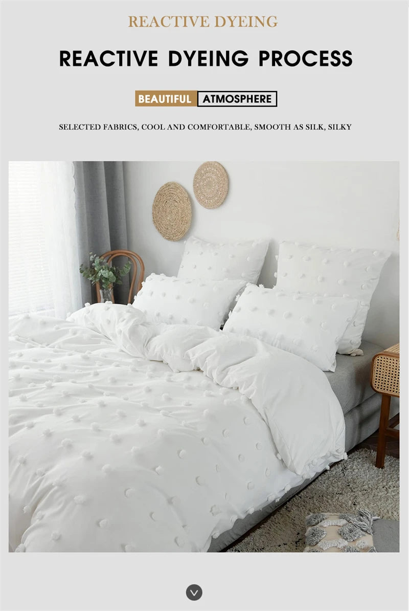 Crafts Furball King Size Bedding Set Queen Size Double Duvet Cover Set 200x200 High Quality Tufted Quilt Cover and Pillow Cases