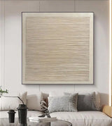 Custom Design White Beige 3D Textured Minimalist Handmade Wabi-Sabi Abstract Oil Painting for Home Hotel Office Wall Art Decor