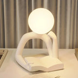 Modern Resin Abstract Statue LED table Light Figurine Model Craft Sculpture Ornament Home Decor Desktop Wine Cabinet Decoration
