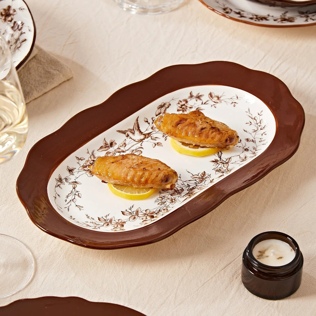 Retro Rose Household Anti-Slip full travel dish set is very luxurious luxury bowl kitchen dinner sets ceramic plates porcelain