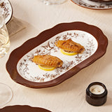 Retro Rose Household Anti-Slip full travel dish set is very luxurious luxury bowl kitchen dinner sets ceramic plates porcelain