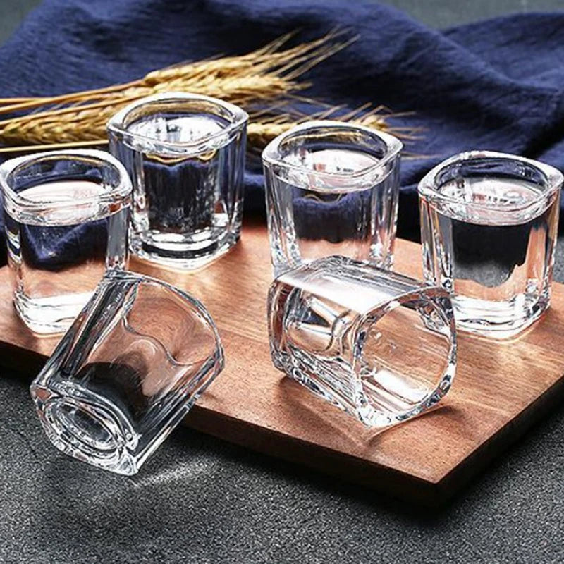 6pcs Sets Luxury Wine Glasses Transparent Glass Cup Exquisite Cocktail Glass European Style Whiskey Glass Bar Brandy Beer Cups