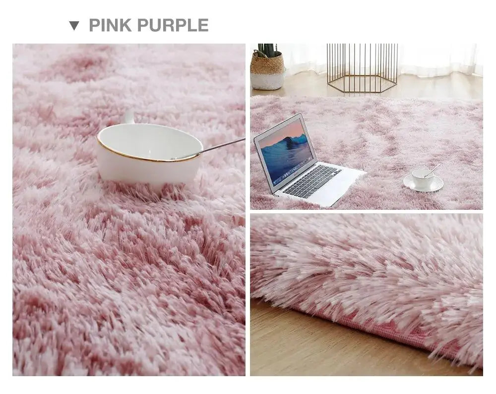 Tie-Dye Plush Carpet - Soft Fluffy Living Room Bedroom Mat