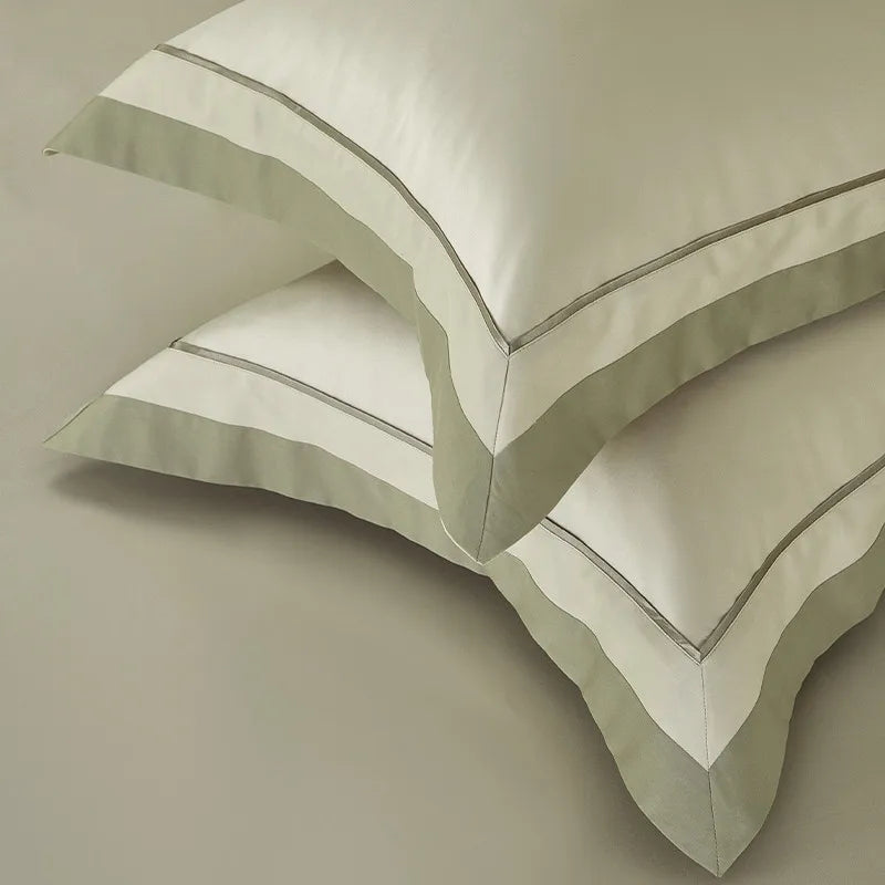 Luxury Long Staple Cotton Bedding 4/7Pcs, Sateen Weave Natural Super King Soft Chic Patchwork Duvet cover Bed Sheet Pillowcases