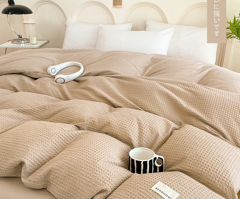 Sumptuous Cotton Waffle Duvet Cover Set – Elegant Autumn & Winter Bedding Julia M LifeStyles
