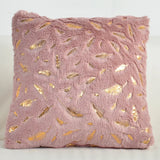 2pcs faux fur foil print feather decorative throw pillow cover,fluffy and soft plush cushion cover,for sofa bed, living room