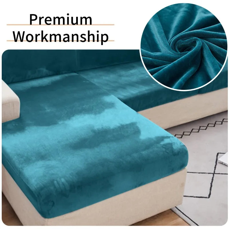 Thickened Elastic Silver Fox Fleece Sofa Cover