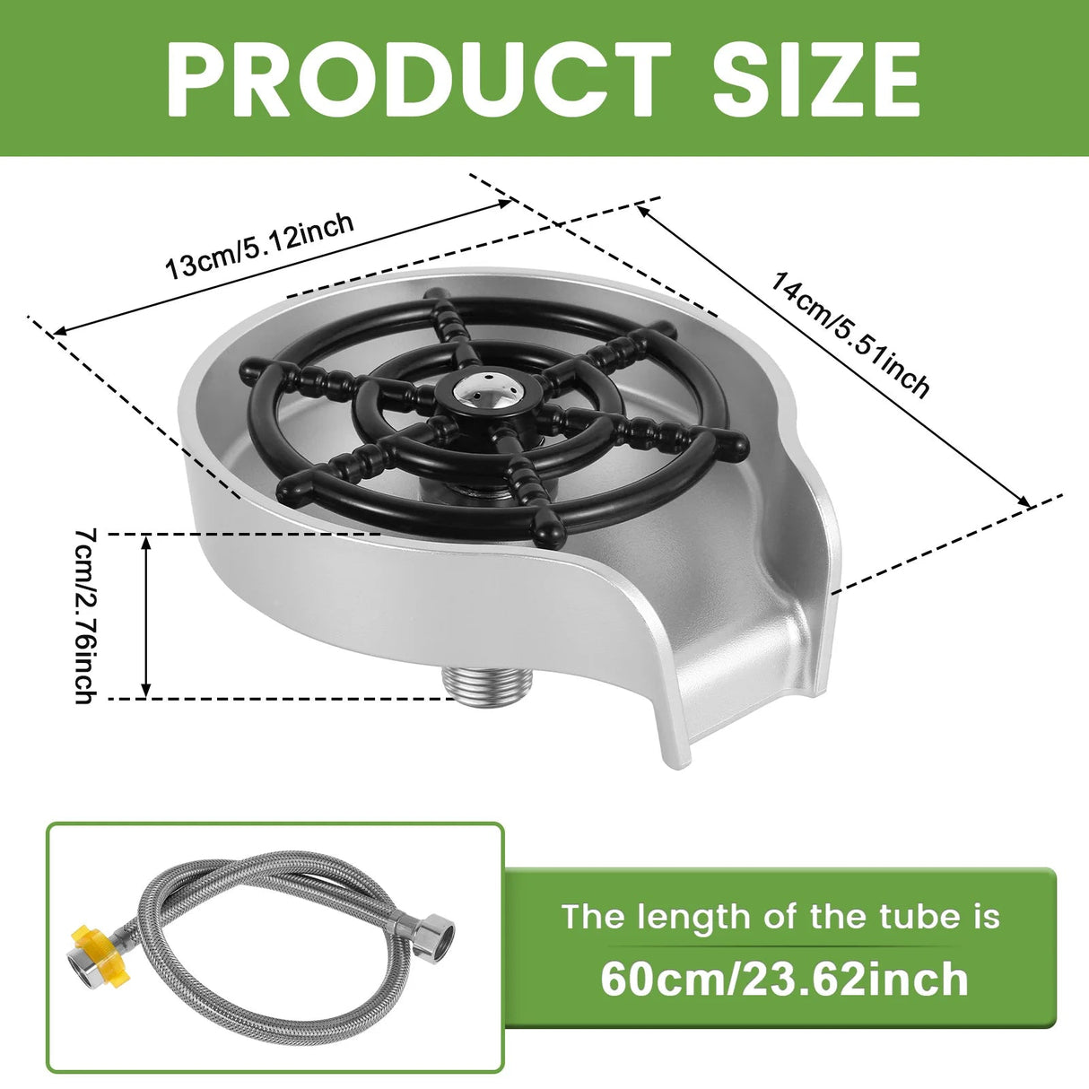 Faucet Glass Rinser ABS High Pressure Glass Cup Washer 360° Rotating High Efficiency Bottle Washer Kitchen Sink Accessories Julia M LifeStyles