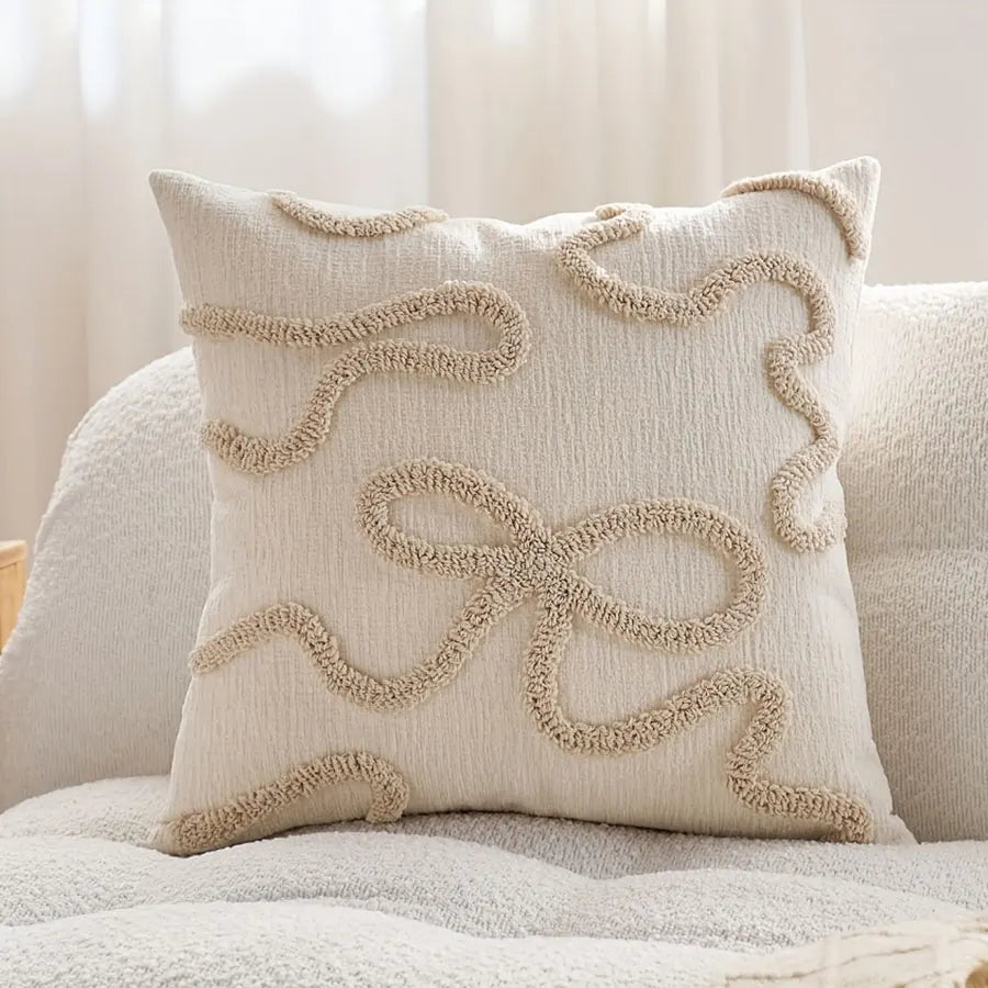 Ultra Soft Chenille Bow Pillow Cover for Stylish Home Decor Julia M LifeStyles