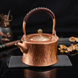 1.8L Copper Teapot Handmade Kung Fu Teapot Large Capacity Hot Water Kettle Stovetop Teapot For Camping Restaurant Home Picnic
