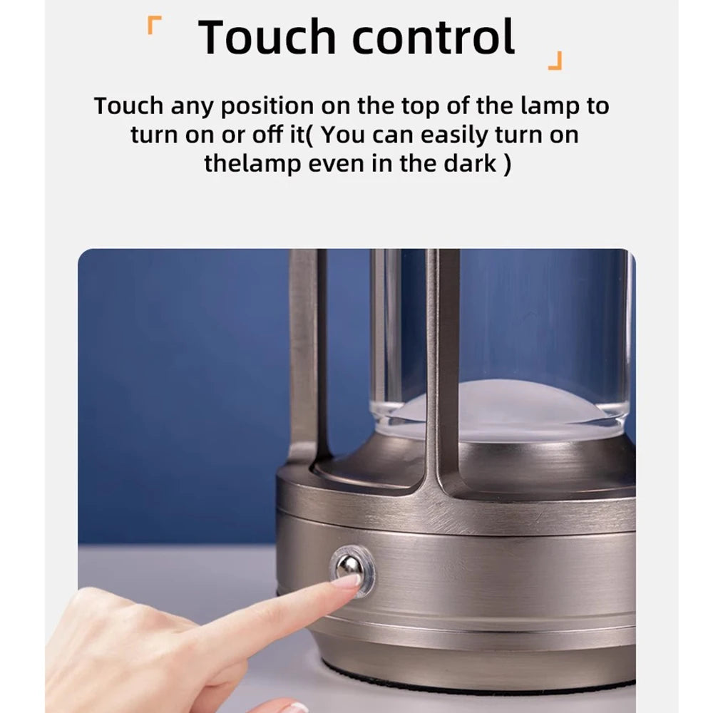 LED Table Lamp plastic bedroom bedside desk lamp rechargeable touch dimming desk lamp dining table decorative table lamp Julia M LifeStyles