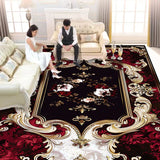 European Style Luxury Living Room Carpet - Red Retro Design