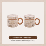 Hero Retro Ceramic Mug with Lid - Exquisite 300-400ml Coffee Cup