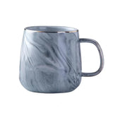Nordic Marbled Ceramic Mug with Gold Rim