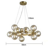 Modern Clear White Glass Bubble Pendant Lamp Round Chandelier Light Fixture for Living Dining Room Bedroom Kitchen Home Decor