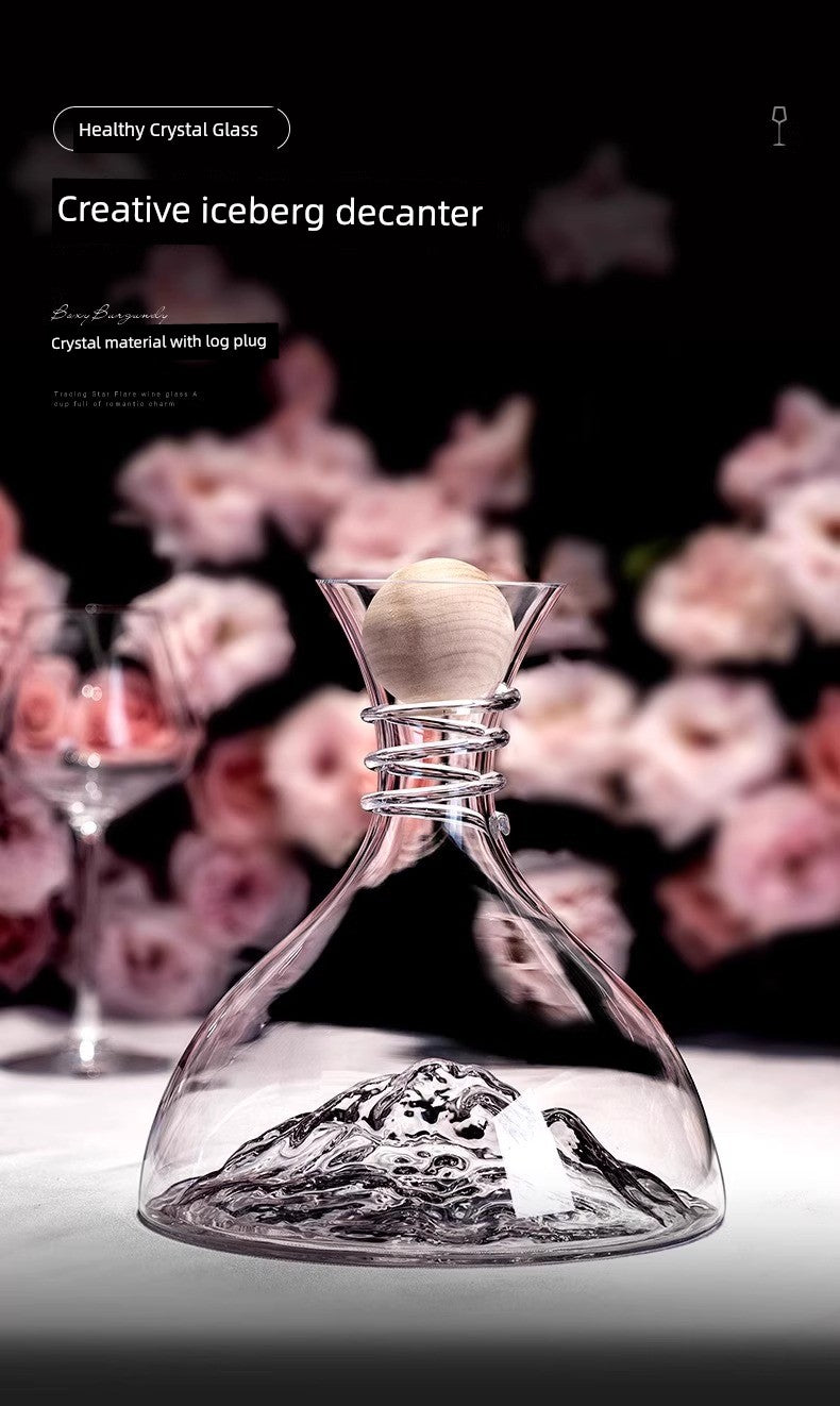 Lux Iceberg Falls Crystal Glass Wine Decanter & Filter Julia M LifeStyles