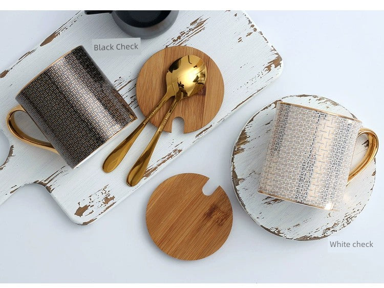 Florence Exquisite European-Style Bone China Mug with Lid and Spoon Julia M LifeStyles