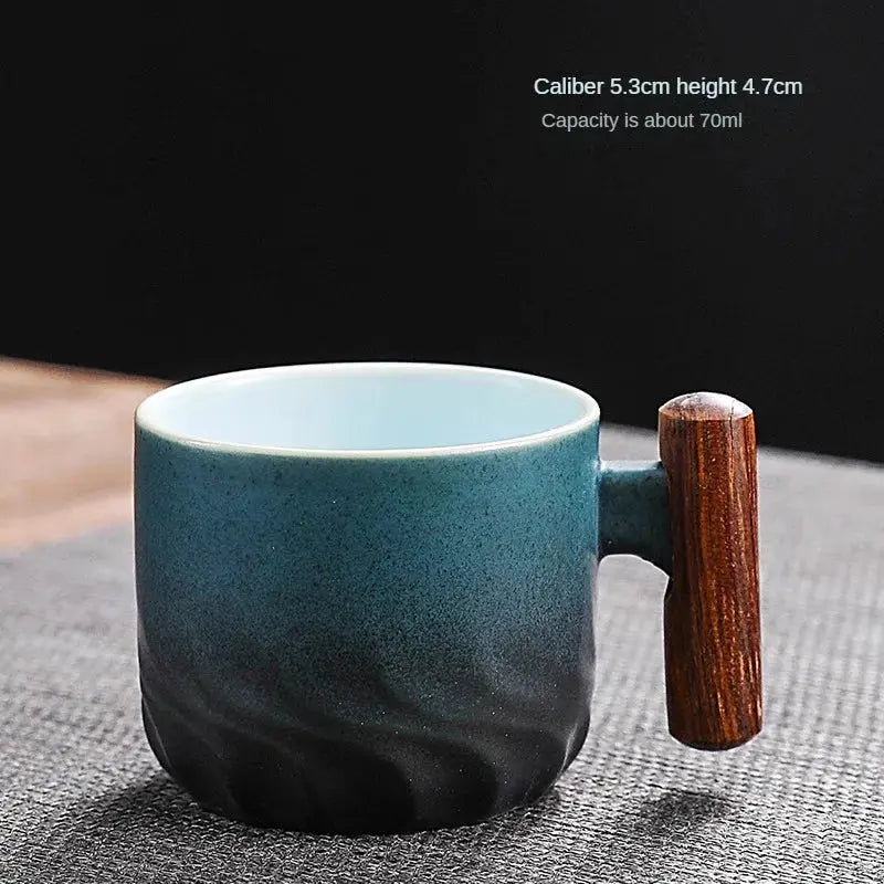Creative Handmade Exquisite Coffee Cup Vintage Coffee Cup With Wooden Handle Mug Cups Mugs Drinkware Kitchen Dining Bar Home - Julia M LifeStyles
