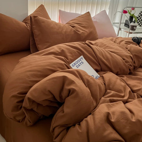 Cozy Soft Solid Color 3-Piece Bedding Set with Duvet Cover and Pillowcases Julia M LifeStyles