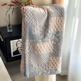 Luxury 100% Cotton Throw Blanket for Single Queen King Bed All Season Pure Cotton Blankets Cozy Soft Breathable Thermal Blankets