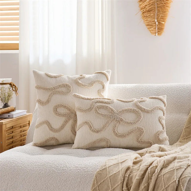 Ultra Soft Chenille Bow Pillow Cover for Stylish Home Decor Julia M LifeStyles