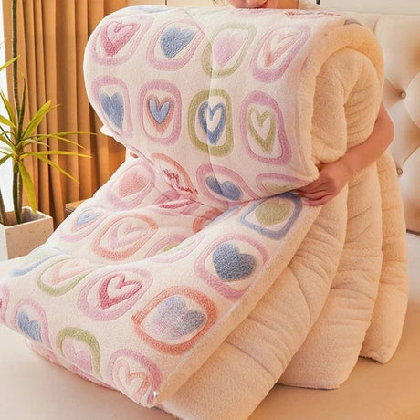 Sumptuous Lamb Wool Cotton Quilt Blanket for Year-Round Comfort Julia M LifeStyles