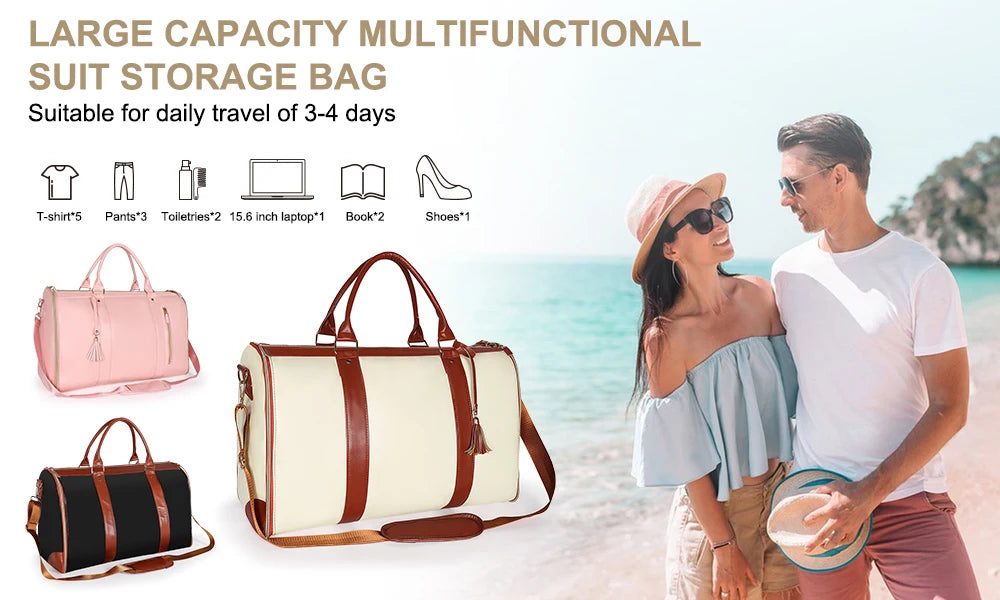 2in1 Convertible Garment Bag Foldable Suit Storage Bag Large Capacity Travel Duffle Bag Waterproof Tote Fitness Gym Bag - Julia M LifeStyles