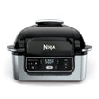 4-in-1 Indoor Grill with 4-Qt Air Fryer, Roast, Bake, & Cyclonic Grilling Technology, Black/Stainless Julia M LifeStyles