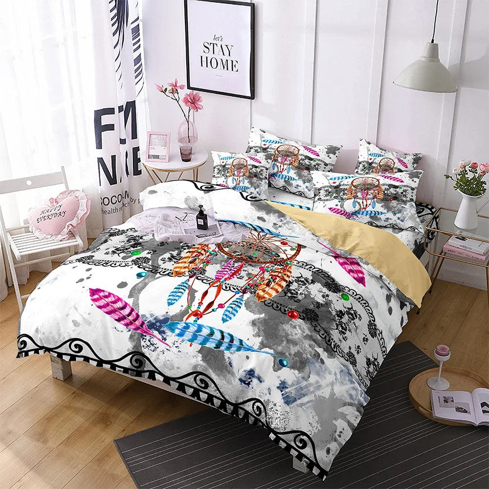 Print Bohemian Mandala Comforter Cover Super Comfortable Microfiber Fabric Bedroom Beddidng Set Datura Duvet Cover+pillowcases Julia M LifeStyles